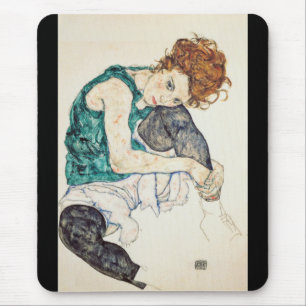 Egon Schiele Seated woman with bent knee Mouse Pad