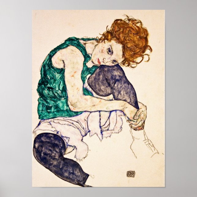 Egon Schiele - Seated Woman With Legs Drawn Up Poster (Front)