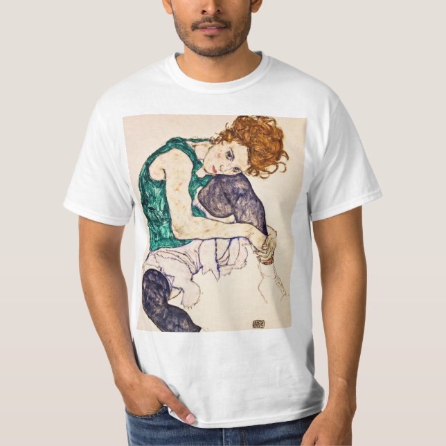 Egon Schiele - Seated Woman With Legs Drawn Up T-Shirt (Front)