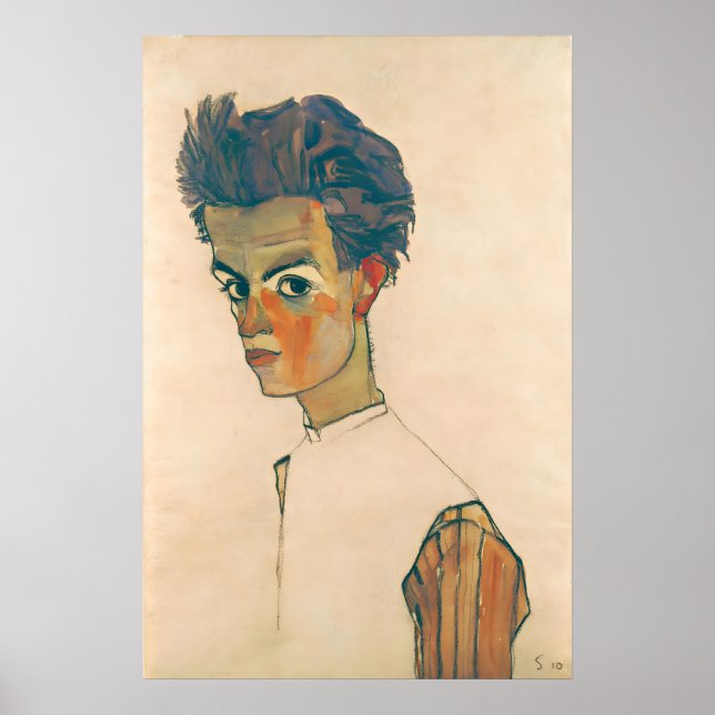 Egon Schiele Self Portrait Art Print Gallery Fine (Front)