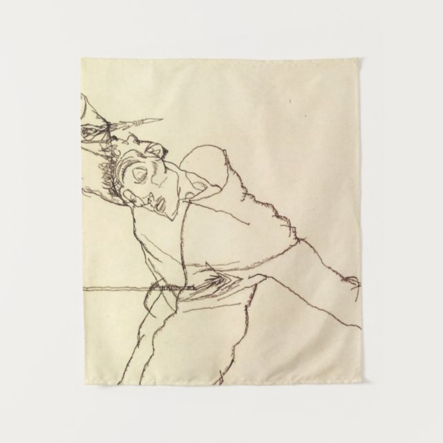 Egon Schiele- Self Portrait As St Sebastian Tapestry (Front)