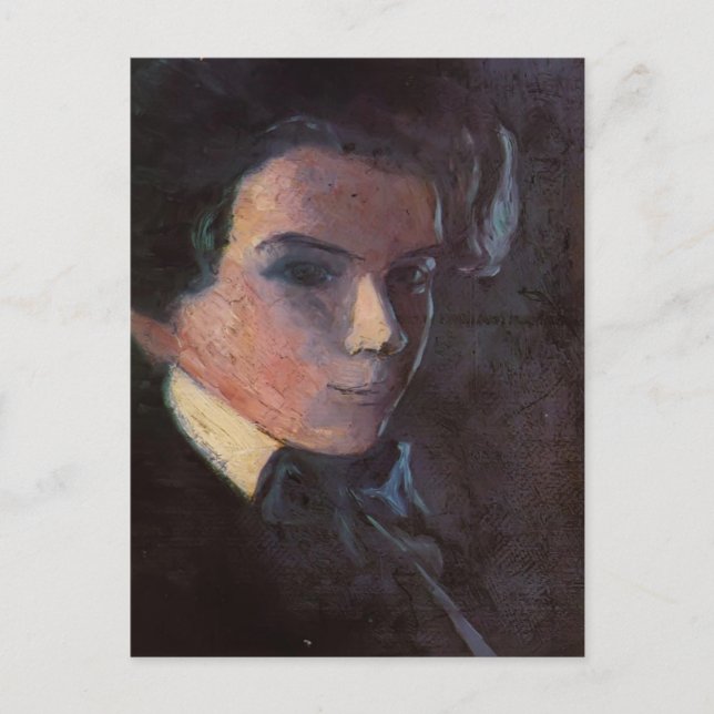 Egon Schiele- Self Portrait, Facing Right Postcard (Front)