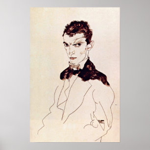 Egon Schiele - self-portrait Poster