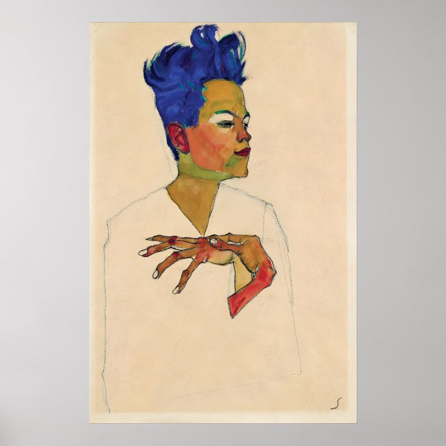 Egon Schiele Self Portrait Print Expressionism (Front)
