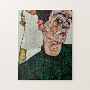 Egon Schiele - Self Portrait With Chinese Lantern Jigsaw Puzzle