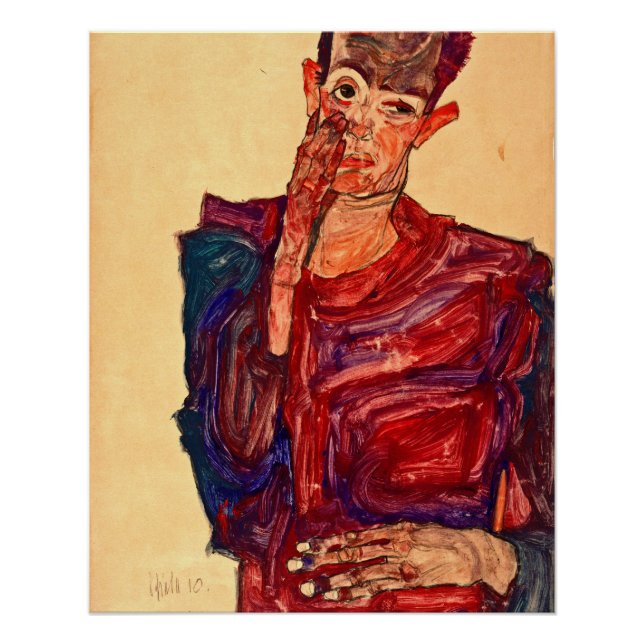Egon Schiele - Self Portrait With Eyelid Pulled Poster (Front)