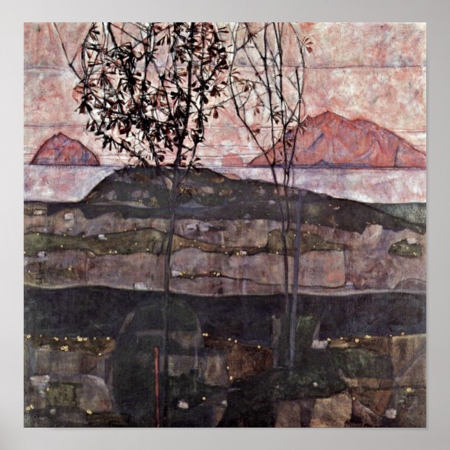 Egon Schiele - setting sun Poster (Front)