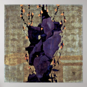 Egon Schiele - Stylised flowers still life Poster