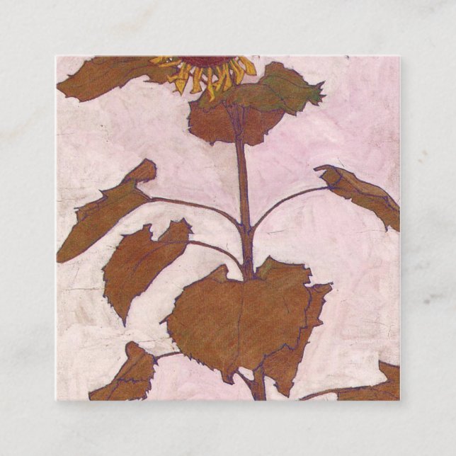 Egon Schiele- Sunflower 1909 Square Business Card (Front)
