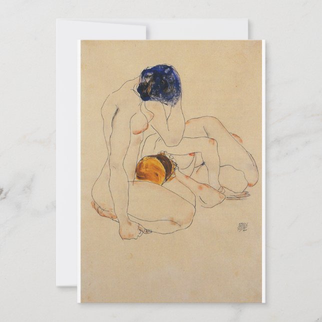 Egon Schiele - Two Friends Thank You Card (Front)