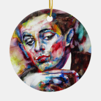 egon schiele - watercolor portrait ceramic tree decoration