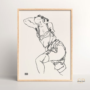Egon Schiele Woman Reclining Art Print Vintage