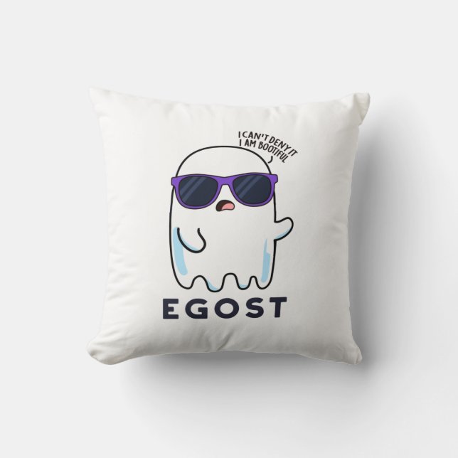 Egost Funny Halloween Ego Ghost Pun Cushion (Front)