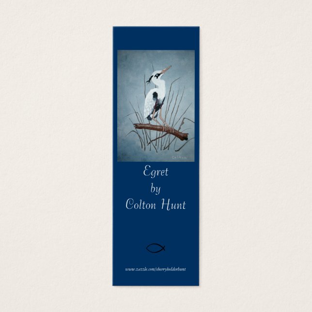 Egret Bookmark by Colton Hunt (Front)