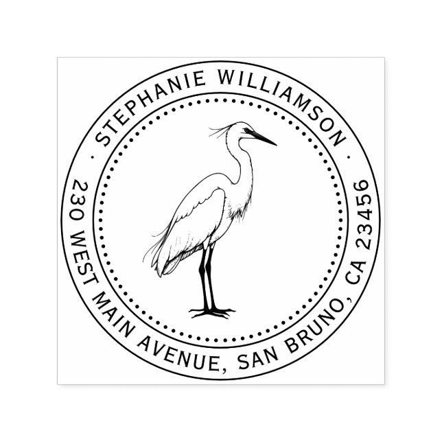 Egret Circle Return Address Stamp (Design)