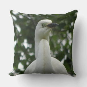 Egret Close Up Throw Pillow