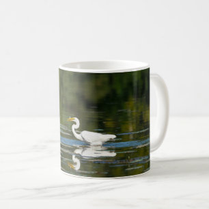 Egret Fish Feast Coffee Mug