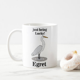 Egret Lucky Bird Coffee Mug