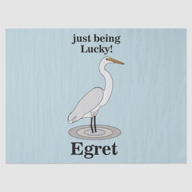 Egret Lucky Bird Tissue Paper (Front)