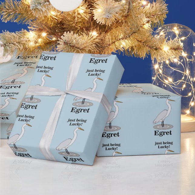 Egret Lucky Bird Wrapping Paper (Holidays)