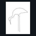 Egret Minimalist Bird Line Art Poster<br><div class="desc">Modern Minimalist Bird Line Art Poster Egret Looking Down</div>