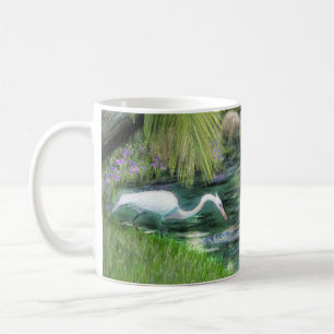 Egret on Pond Coffee Mug