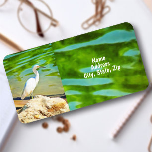 Egret On The Mismaloya River 0335 Address Label