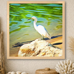 Egret On The Mismaloya River 0335 Art Print