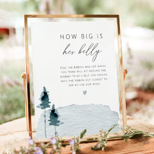 EGRET Rustic Slate Blue How Big Is Her Belly Game Poster