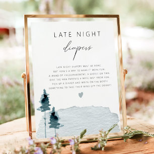 EGRET Rustic Slate Blue Late Night Diapers Game Poster