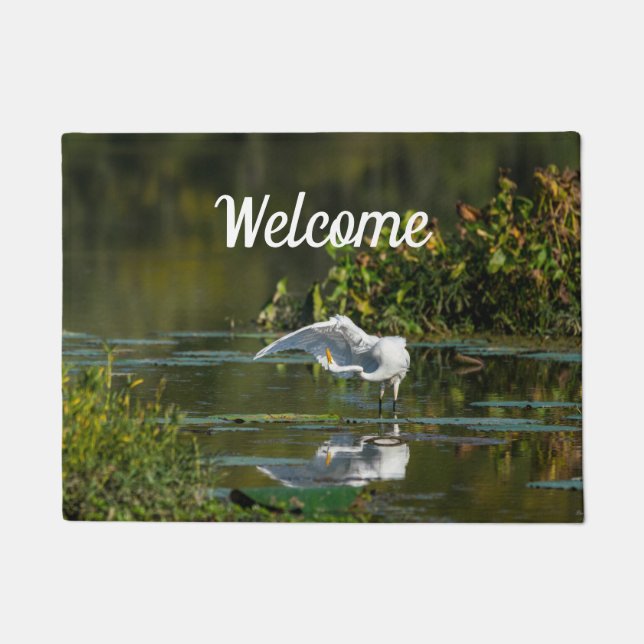 Egret Wing Exam Welcome Doormat (Front)
