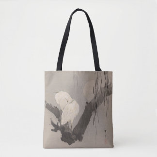 Egrets in a Tree at Night by Watanabe Seitei Tote Bag