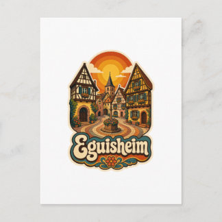 Eguisheim Alsace France Retro Travel Postcard