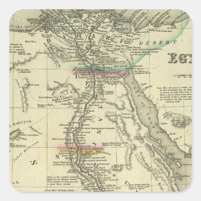 Egypt 3 square sticker (Front)