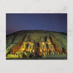 Egypt, Abu Simbel, Colossal figures of Ramesses Postcard