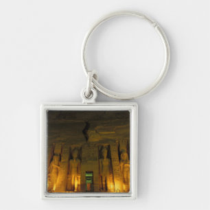 Egypt, Abu Simbel, Lighted facade of Small Key Ring