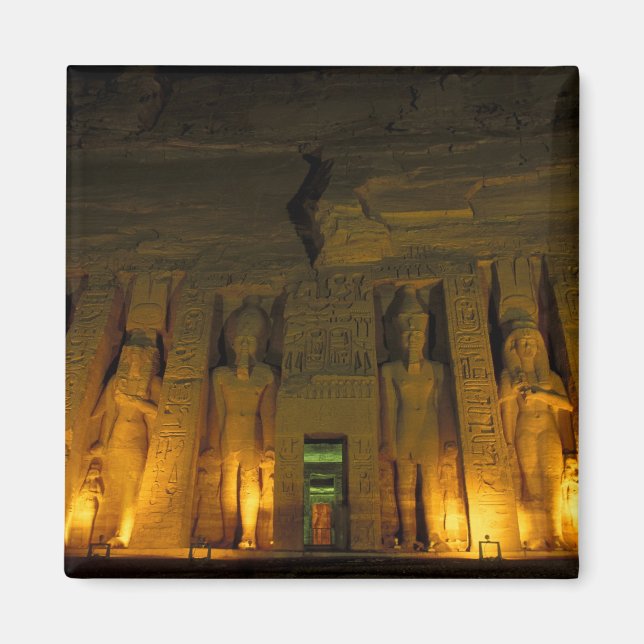 Egypt, Abu Simbel, Lighted facade of Small Magnet (Front)