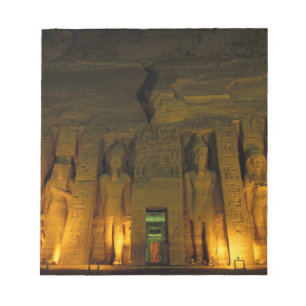 Egypt, Abu Simbel, Lighted facade of Small Notepad