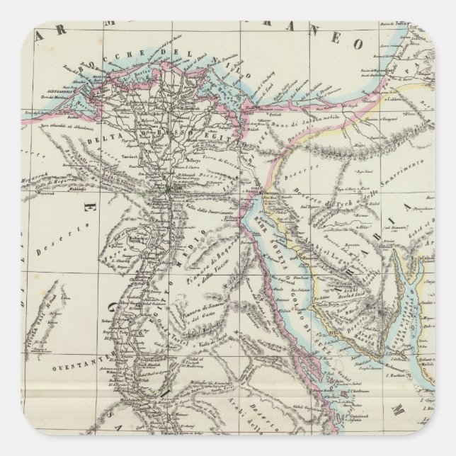 Egypt and Saudi Arabia Square Sticker (Front)