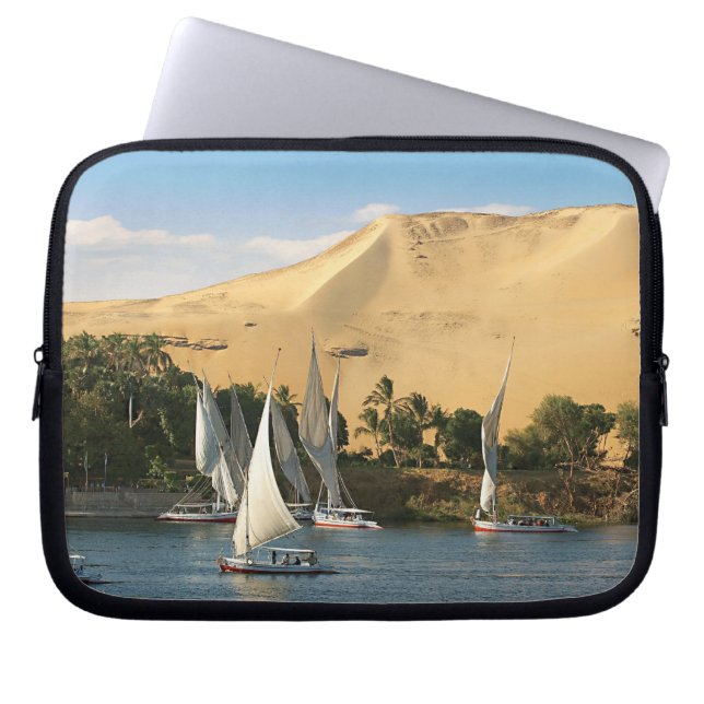 Egypt, Aswan, Nile River, Felucca sailboats, 2 Laptop Sleeve (Front)