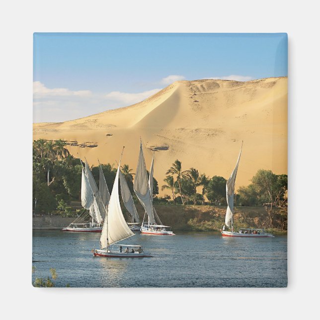 Egypt, Aswan, Nile River, Felucca sailboats, 2 Magnet (Front)