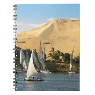 Egypt, Aswan, Nile River, Felucca sailboats, 2 Notebook