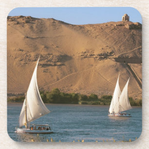 Egypt, Aswan, Nile River, Felucca sailboats, Coaster