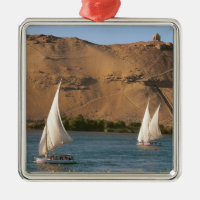 Egypt, Aswan, Nile River, Felucca sailboats,