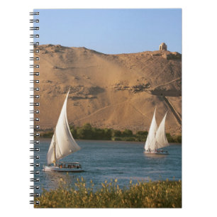 Egypt, Aswan, Nile River, Felucca sailboats, Notebook