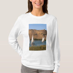 Egypt, Aswan, Nile River, Felucca sailboats, T-Shirt
