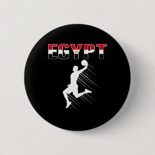 Egypt Basketball Fans Jersey - Egyptian Flag Slam  6 Cm Round Badge