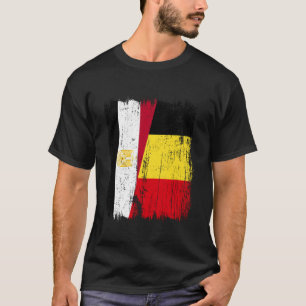 Egypt Belgium Half Flag Egyptian Belgian Jersey T-Shirt