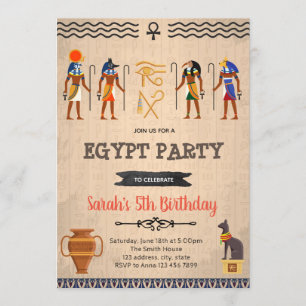 Egypt birthday party invitation card