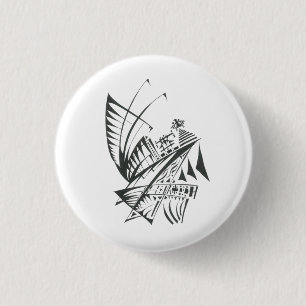 Egypt Black White Abstract Tribal Tattoo Art 3 Cm Round Badge